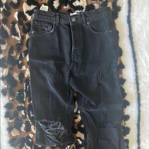 Distressed Black Denim Jeans